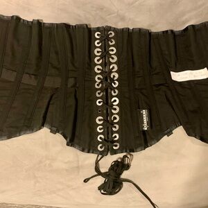 Black Corset with Lace-Up Detail